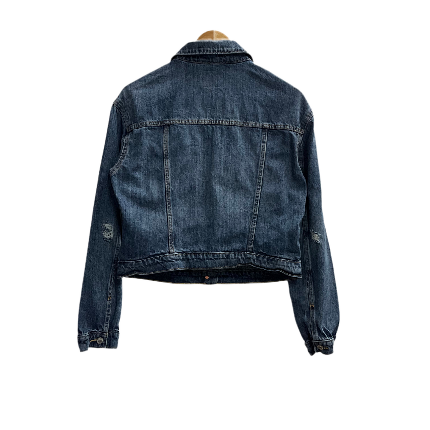 Veste courte en jean bleu vieilli pour femme Old Navy