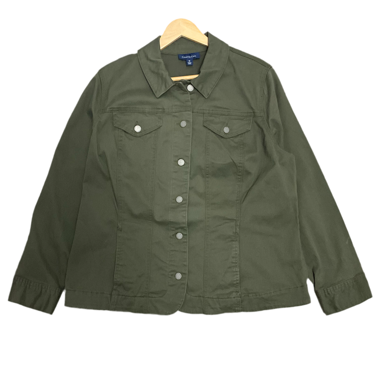 Veste en jean vert Charter Club grande taille 2X