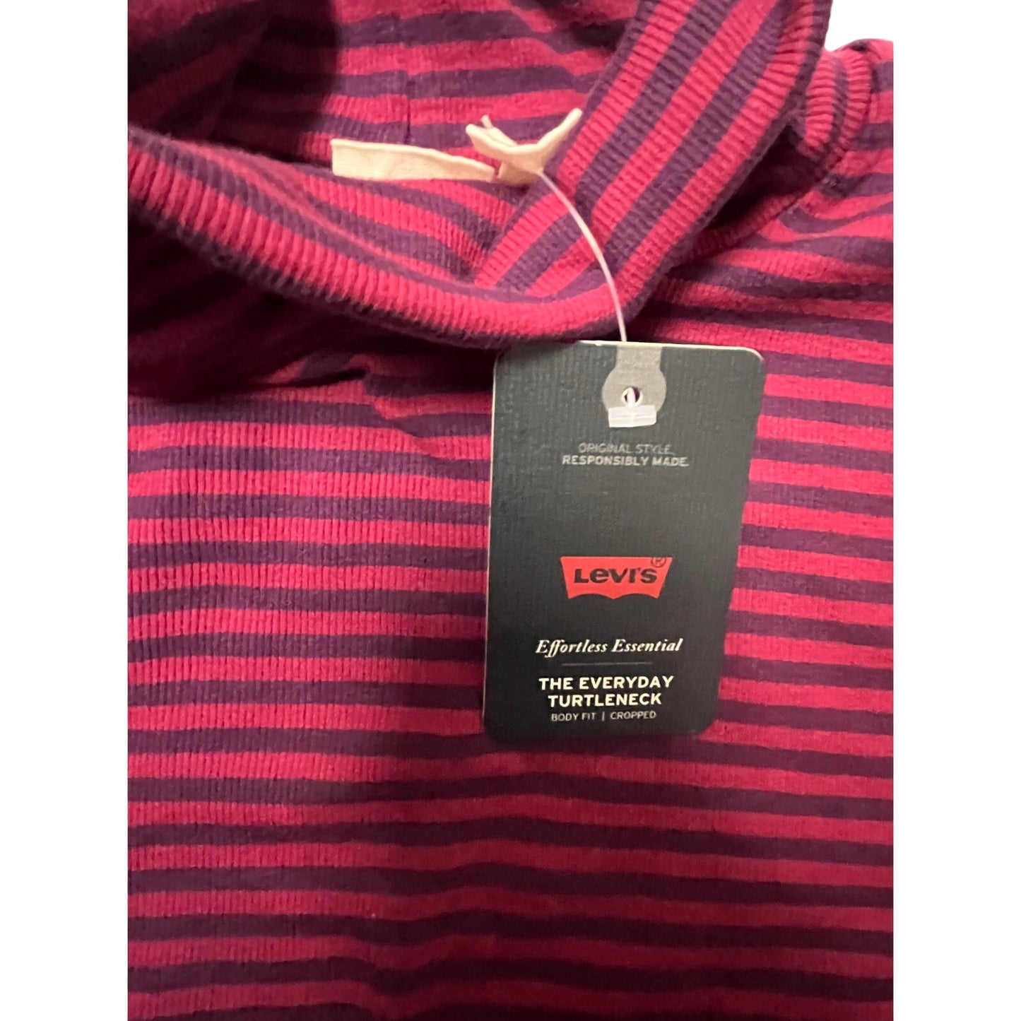 Levi's Women's Everyday Purple Striped Turtleneck