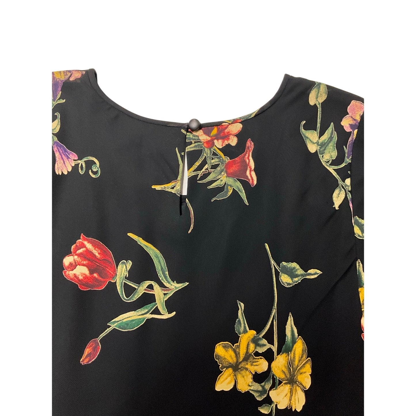 Robe courte noire à imprimé floral Liz Clairborne