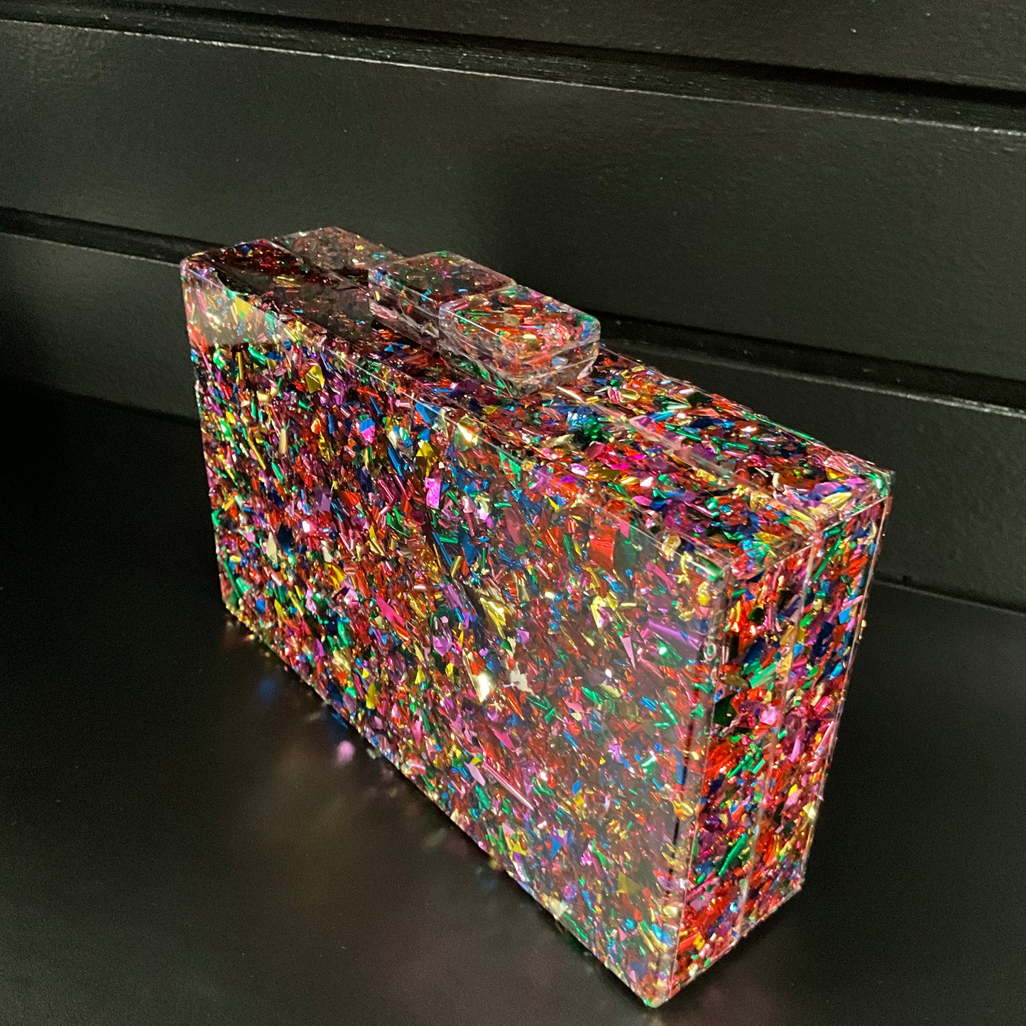 Women's Multicolor Confetti Square Clutch