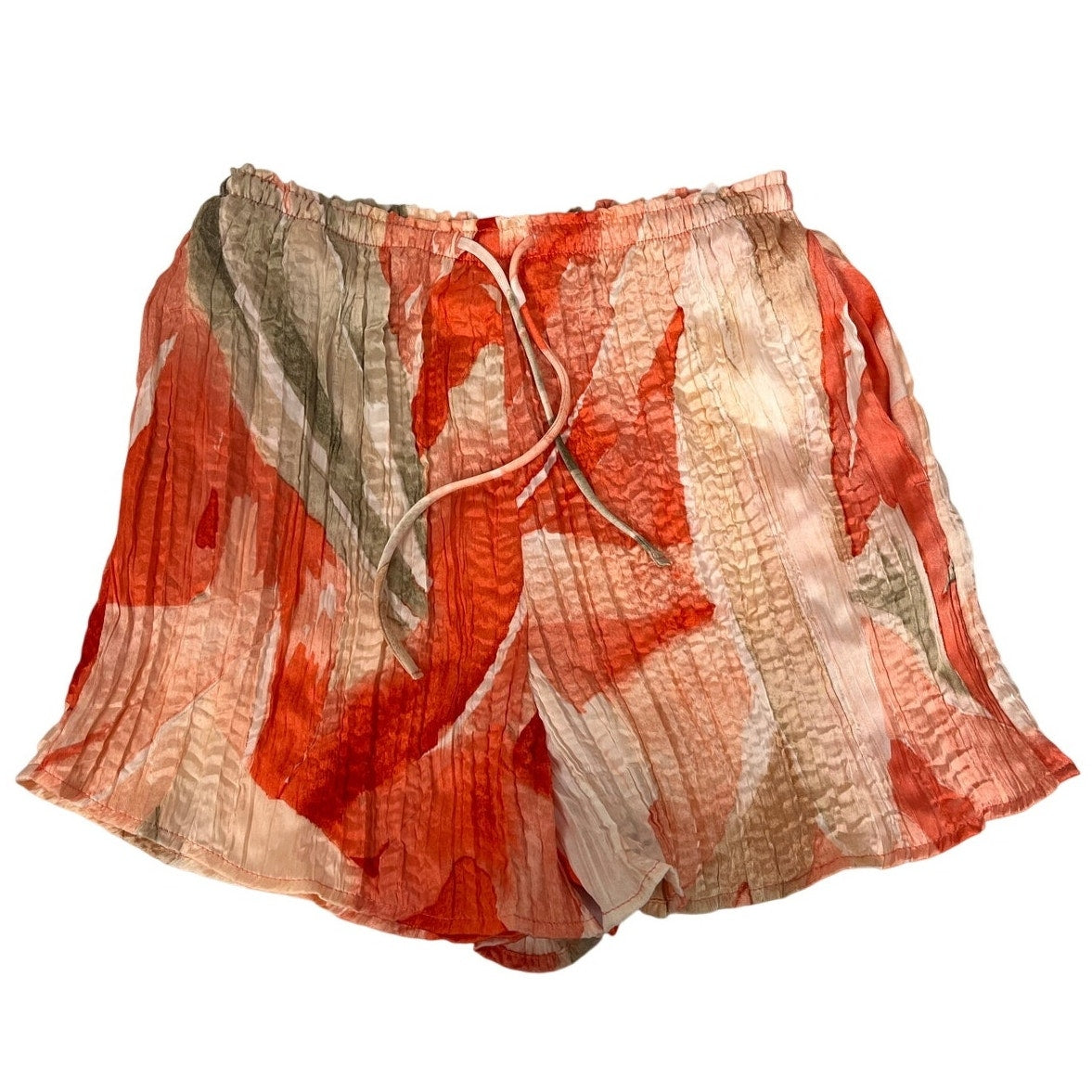 H&M Women's Orange Multicolor Print Shorts