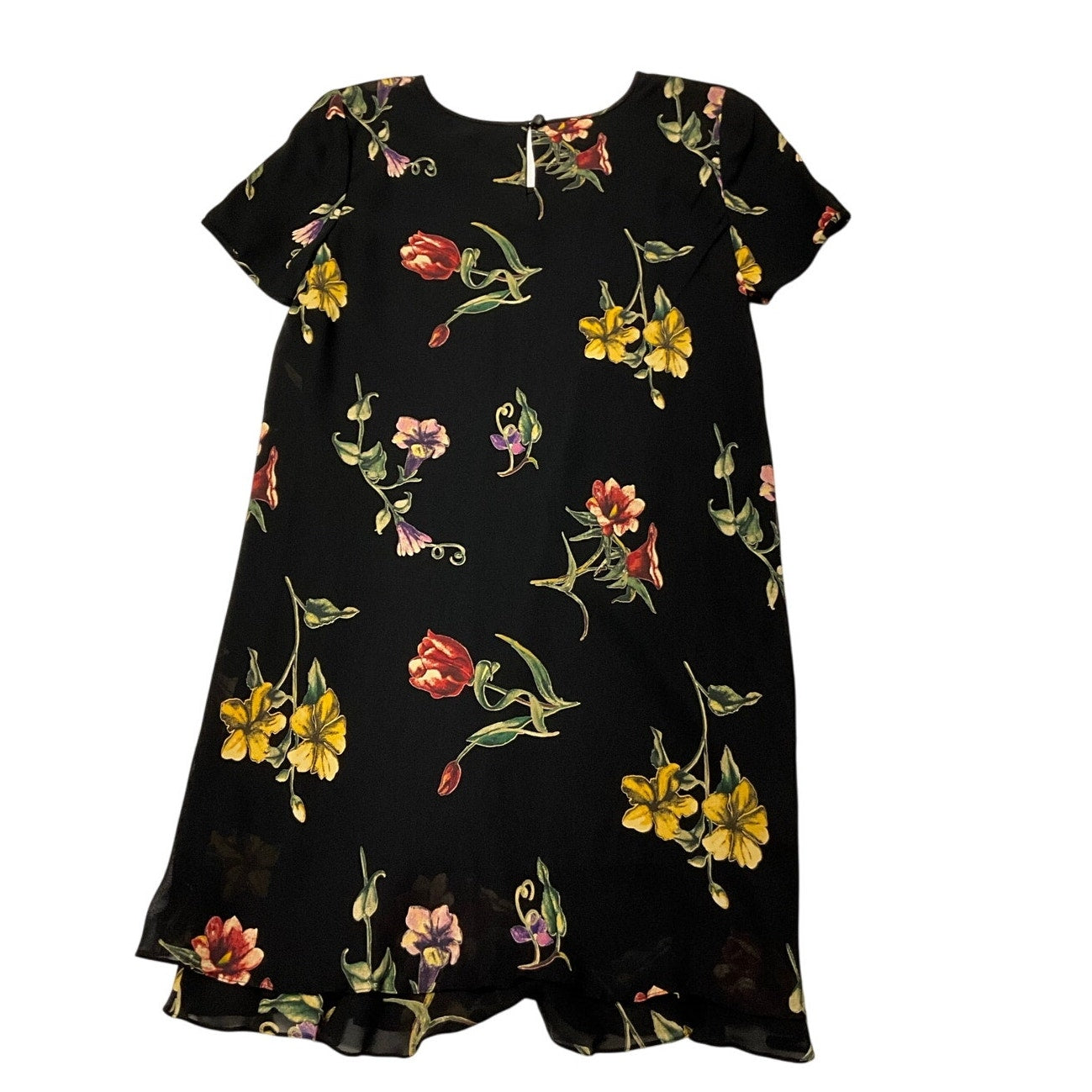 Robe courte noire à imprimé floral Liz Clairborne