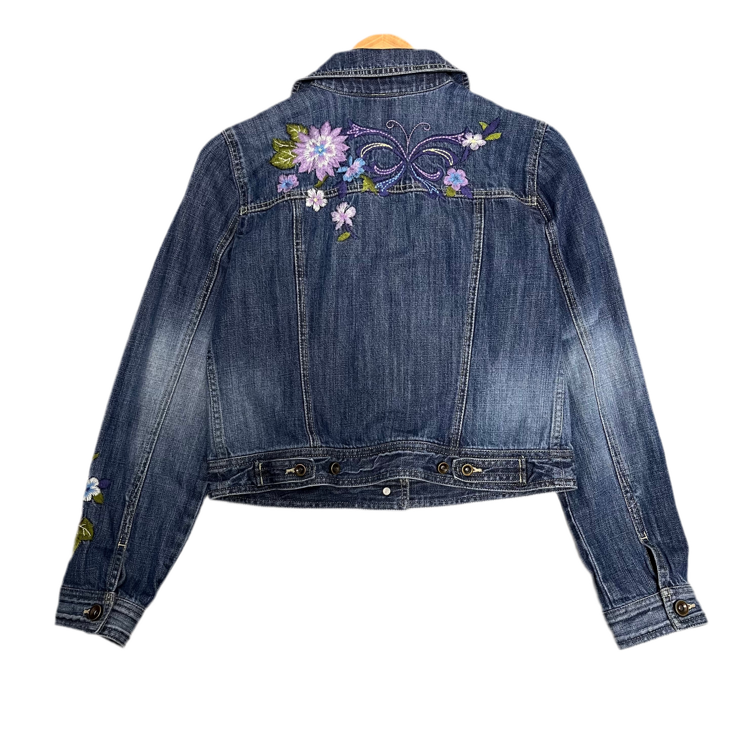 Veste en jean bleu brodée de fleurs pour femme INC International Concepts