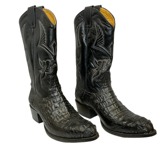 David Eden Men's Western Handmade Black Crocodile Boots - FREE SHIPPING!!!