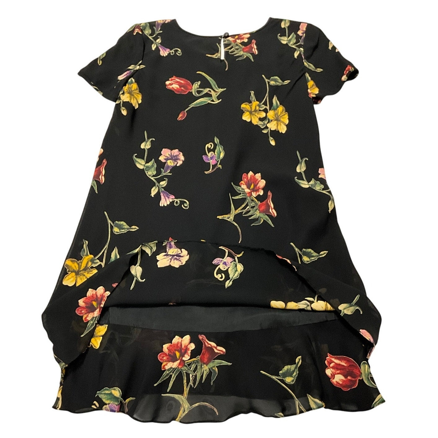 Robe courte noire à imprimé floral Liz Clairborne