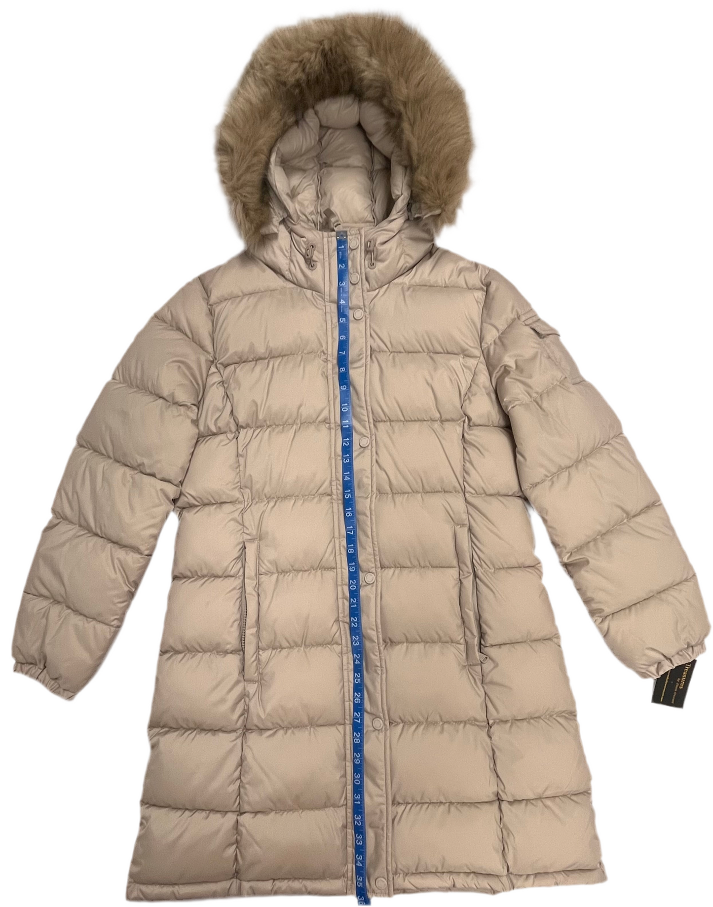 Manteau long à capuche avec bordure en fausse fourrure pour femme Calvin Klein