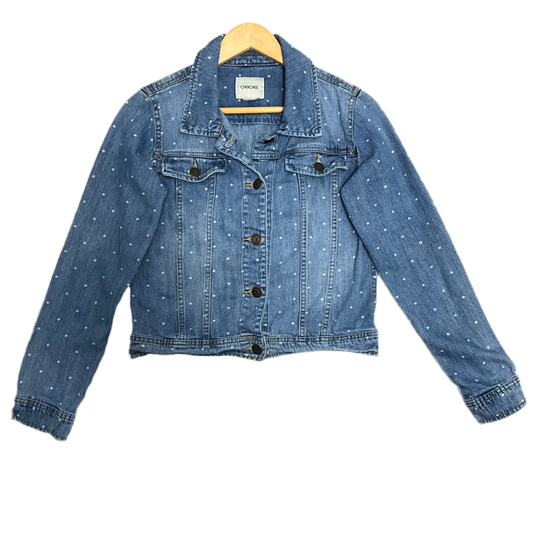 Veste en jean bleu à pois blancs pour femme Cherokee Blue