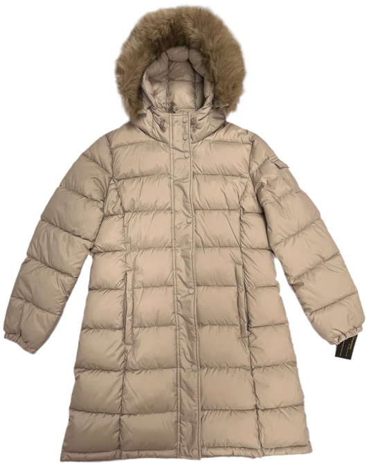 Manteau long à capuche avec bordure en fausse fourrure pour femme Calvin Klein