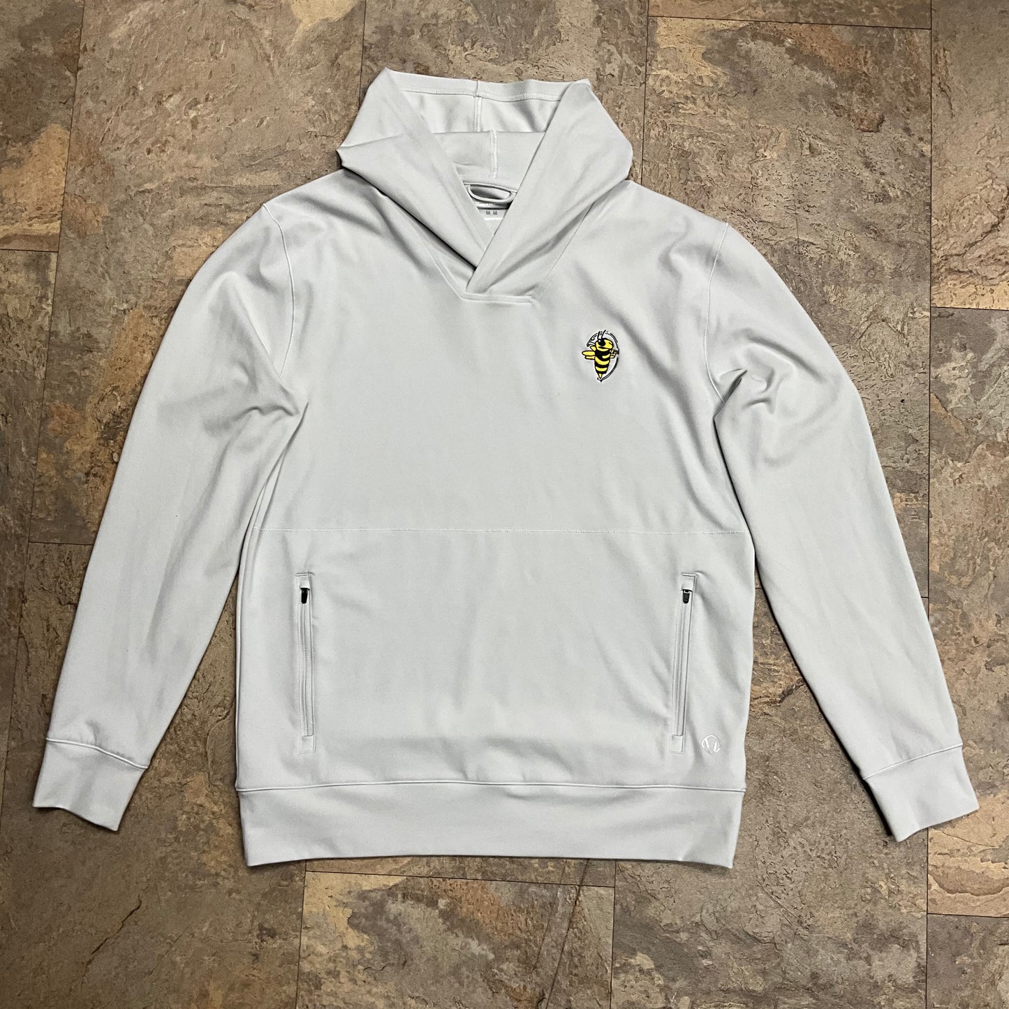 Sunice Women's Gray Golf Hoodie with Embroidered Bee