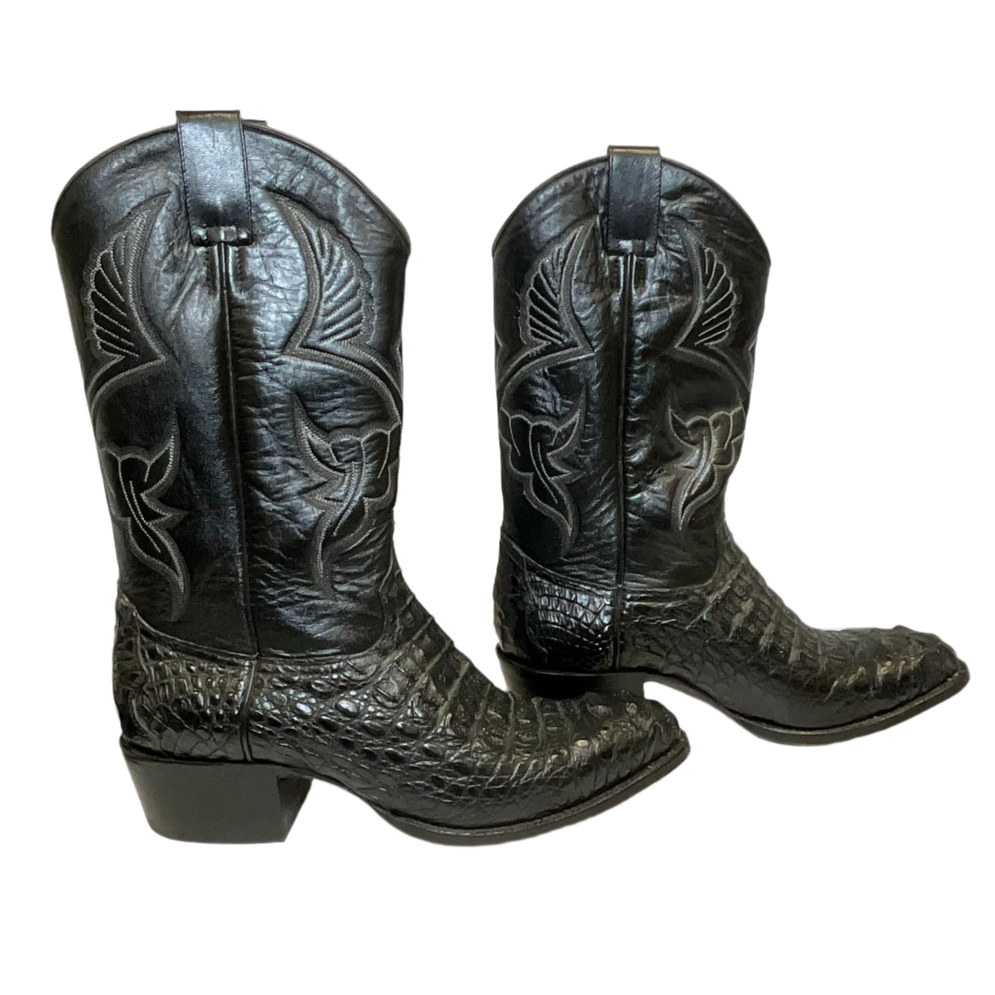 David Eden Men's Western Handmade Black Crocodile Boots - FREE SHIPPING!!!