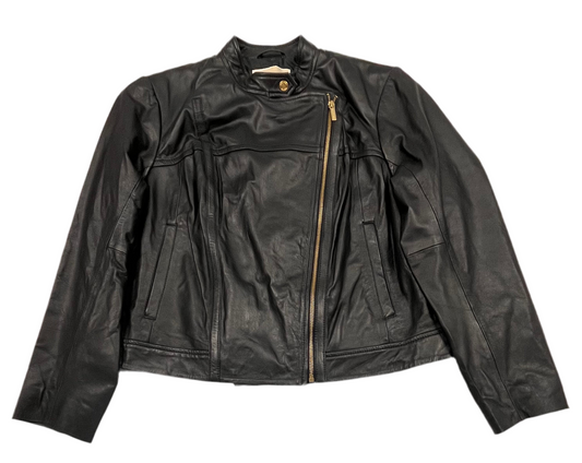 Chaqueta de cuero negra Michael Kors