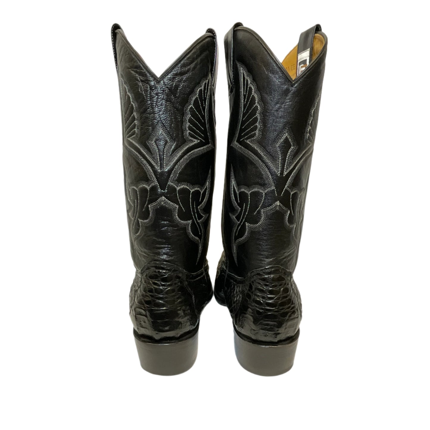 David Eden Men's Western Handmade Black Crocodile Boots - FREE SHIPPING!!!