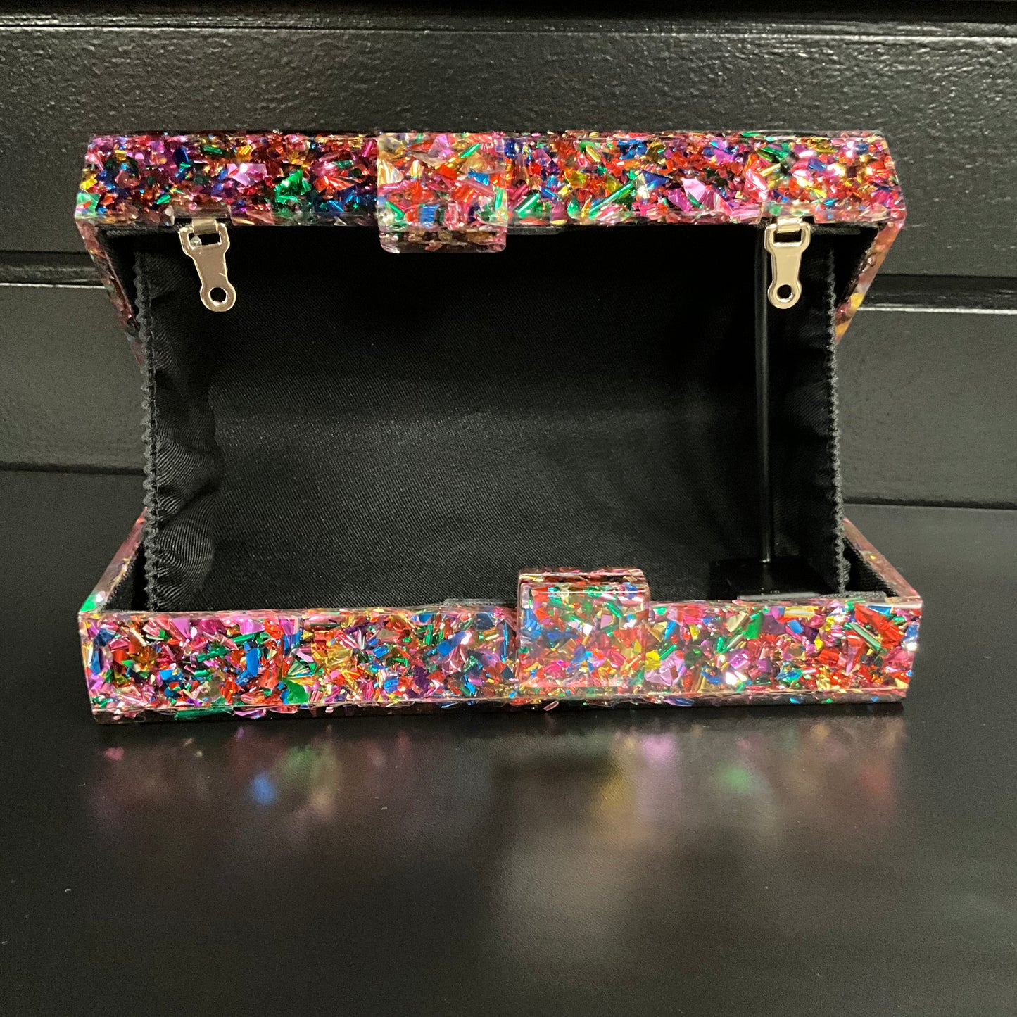 Women's Multicolor Confetti Square Clutch