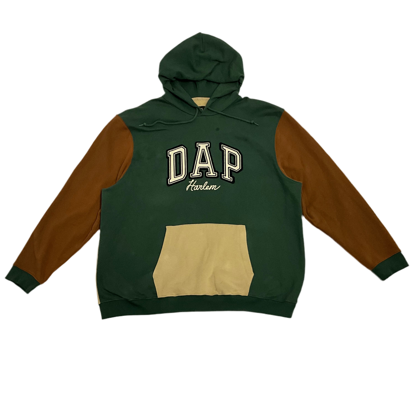 Sweat à capuche vert brodé DAP Harlem