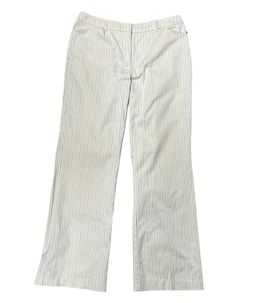 New York & Company Women's Ivory Pin Stripe Pants