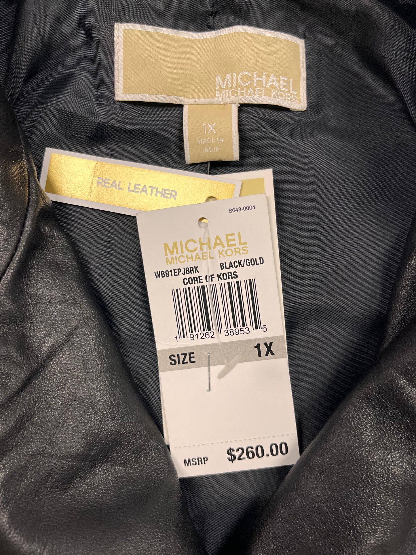 Veste en cuir noir MICHAEL Michael Kors