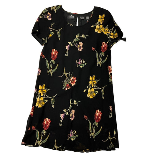 Robe courte noire à imprimé floral Liz Clairborne