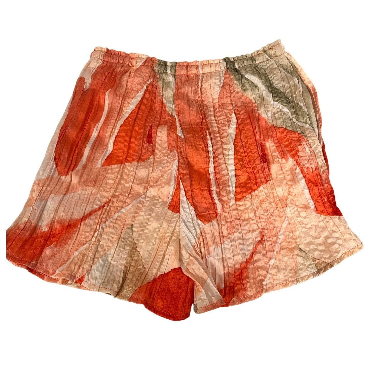 H&M Women's Orange Multicolor Print Shorts