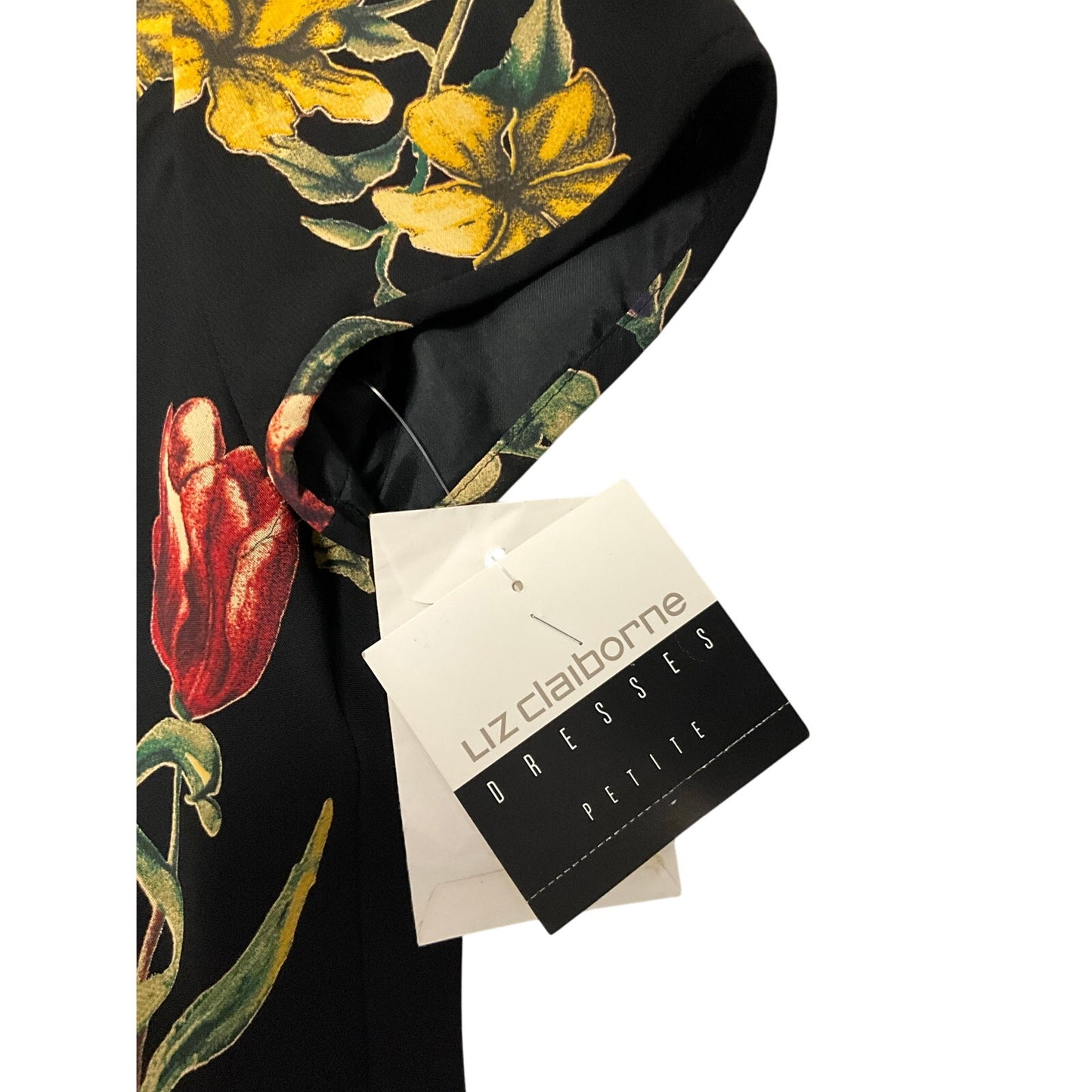 Robe courte noire à imprimé floral Liz Clairborne